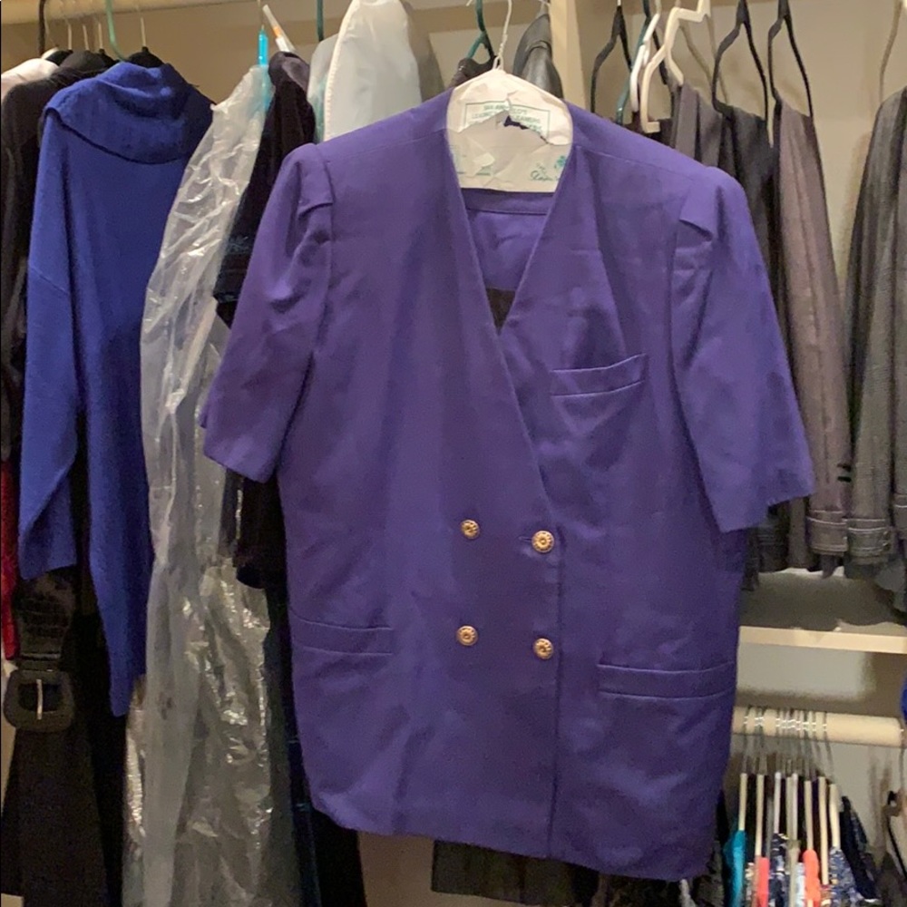 2 pc purple ladies dress suit, size 18